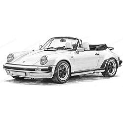 Pencil Drawing Porsche 911 Canvas Print Design - 7 see...