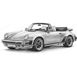 Pencil Drawing Porsche 911 Canvas Print Design - 8 see...