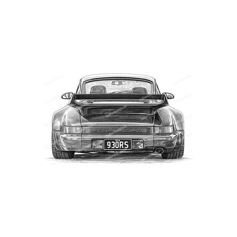 Bleistift Zeichnung Porsche 911 Kunstdruck Leinwand Design - 12 siehe Bild 20 x 20 cm Leinwand auf Keilrahmen