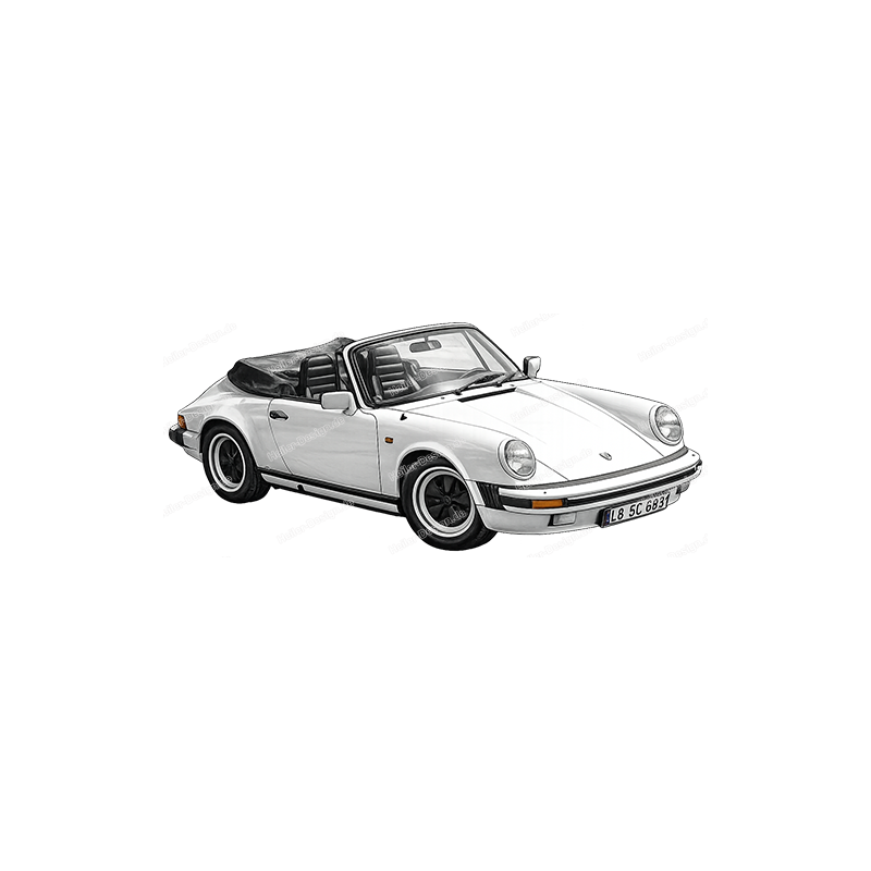 Bleistift Zeichnung Porsche 911 Kunstdruck Leinwand Design - 14 siehe Bild 20 x 30 cm Leinwand auf Keilrahmen