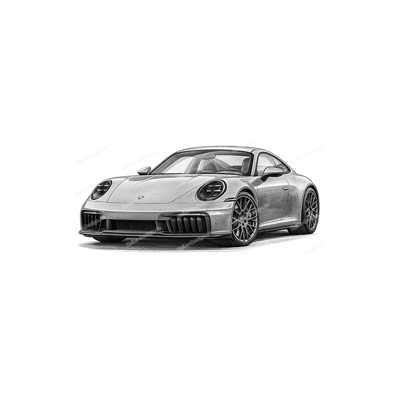 Bleistift Zeichnung Porsche 911 Kunstdruck Leinwand Design - 17 siehe Bild 20 x 20 cm Leinwand auf Keilrahmen