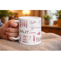 Love Coffee Mug Valentine Mindfulness Courage Balance Strength Trust Happiness Lightness