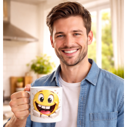 Funny Smiley Mug 3D Breakthrough Cartoon Good Mood Coffee Cup customizable