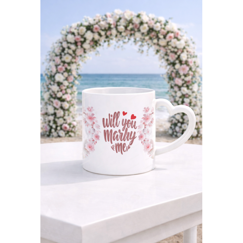 Mug Coffee Cup Marriage Wedding Will You Marry Me Romantic Proposal Mug