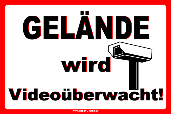 Warning Sign Premises Are Under Video Surveillance 150 mm x 200 mm 2 mm aluminum composite panel Without Corners square