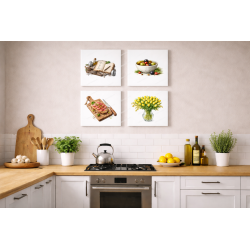 Mediterrane Küche Küchenmotive Kräuter & Gemüse Aquarellpapier oder Canvas Panel Leinwand