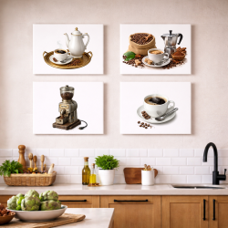 Mediterrane Küche Küchenmotive Kräuter & Gemüse Aquarellpapier oder Canvas Panel Leinwand