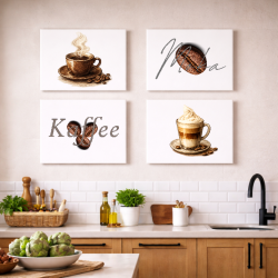 Kaffee Tasse Motiv für Küche & Essbereich Aquarellpapier oder Canvas Panel Leinwand