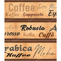 Kitchen Wall Border Coffee Lettering Coffee Beans Cafe Style Warm Kitchen Decor