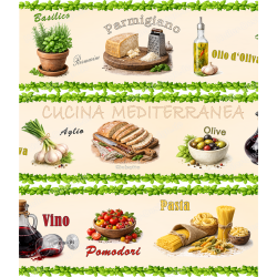 Kitchen Wall Border Mediterranean Kitchen Italian Herbs Pasta Olives Decor