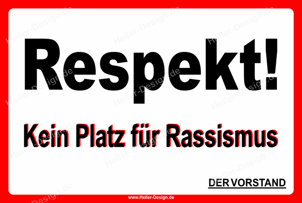 Respect Sign – No place for racism