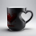 Heart-shaped magical color-changing ceramic mug/coffee cup with large heart design
