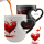 Heart-shaped magical color-changing ceramic mug/coffee cup with large heart design
