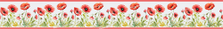 Wall Border Poppies Watercolor Red Floral Vine Country...