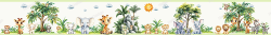 Wall Border Safari Animals Elephant Giraffe Lion Zebra Nursery Decor
