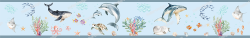 Wall Border Ocean World Whale Dolphin Turtle Nursery Decor
