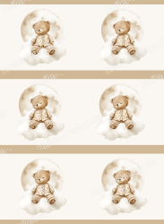 Wandborduere Teddybaer auf Wolke Mondmotiv Babyzimmer...