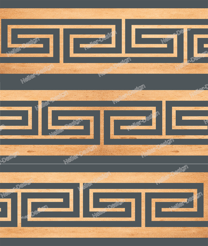 Wall Border Meander Pattern Wood Look Grey Classic Modern