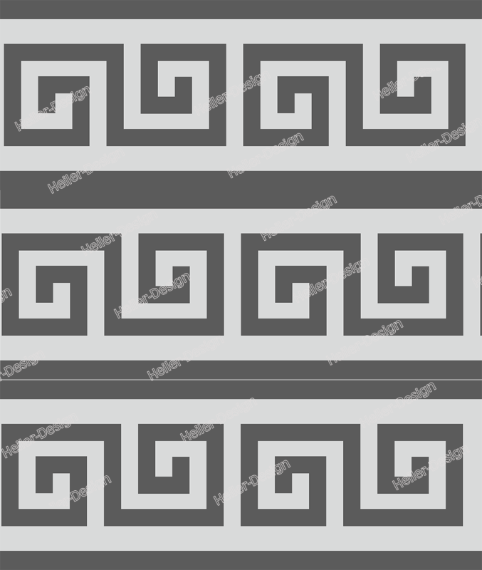 Wall Border Meander Square Pattern Grey Modern Geometric