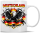 Mug Germany Eagle with Flames and Waving Black Red Gold Flag Powerful Statement Design with Large Germany Lettering Comic Style