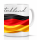 Mug Germany Elegant Lettering above Waving Black Red Gold Flag Stylish Patriotic Design with Flowing Banner