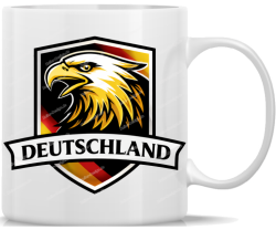 Tasse Deutschland Adlerkopf Wappen Schwarz Rot Gold...