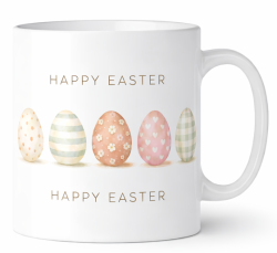 Mug Happy Easter pastel watercolor eggs spring design coffee cup