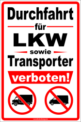 Prohibition No Access for Trucks and Vans - 2
