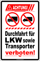 Prohibition No Access for Trucks and Vans - 4