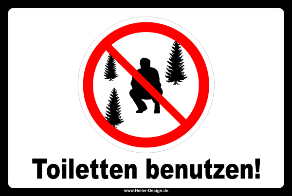 Verbotsschild Toiletten benutzen! - 1