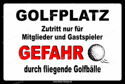 Golf Course Sign – members and visiting players...