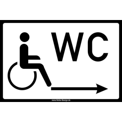 WC für Rollstuhlfahrer Pfeil nach rechts