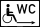 Hinweisschild WC für Rollstuhlfahrer Pfeil nach rechts