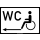 WC für Rollstuhlfahrer Pfeil nach links