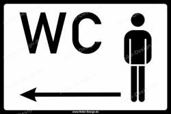 Hinweisschild WC Herren Pfeil nach links