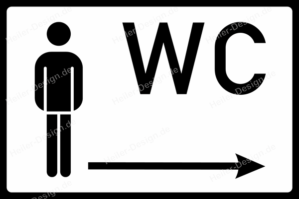 Mens Toilets Sign – arrow right