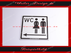 Hinweisschild WC Herren und Damen Pfeil nach links