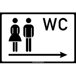 WC Herren und Damen Pfeil nach rechts