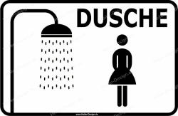 Hinweisschild Dusche Damen