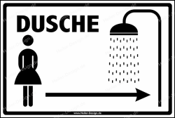 Ladies Showers Sign – arrow right