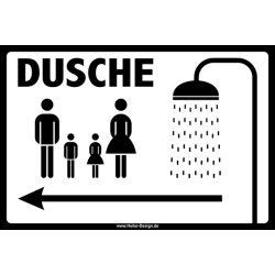 Dusche für die Familie Pfeil nach links