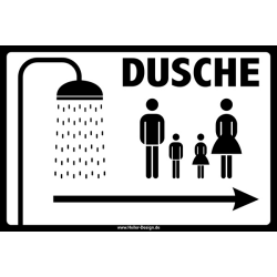 Dusche für die Familie Pfeil nach rechts