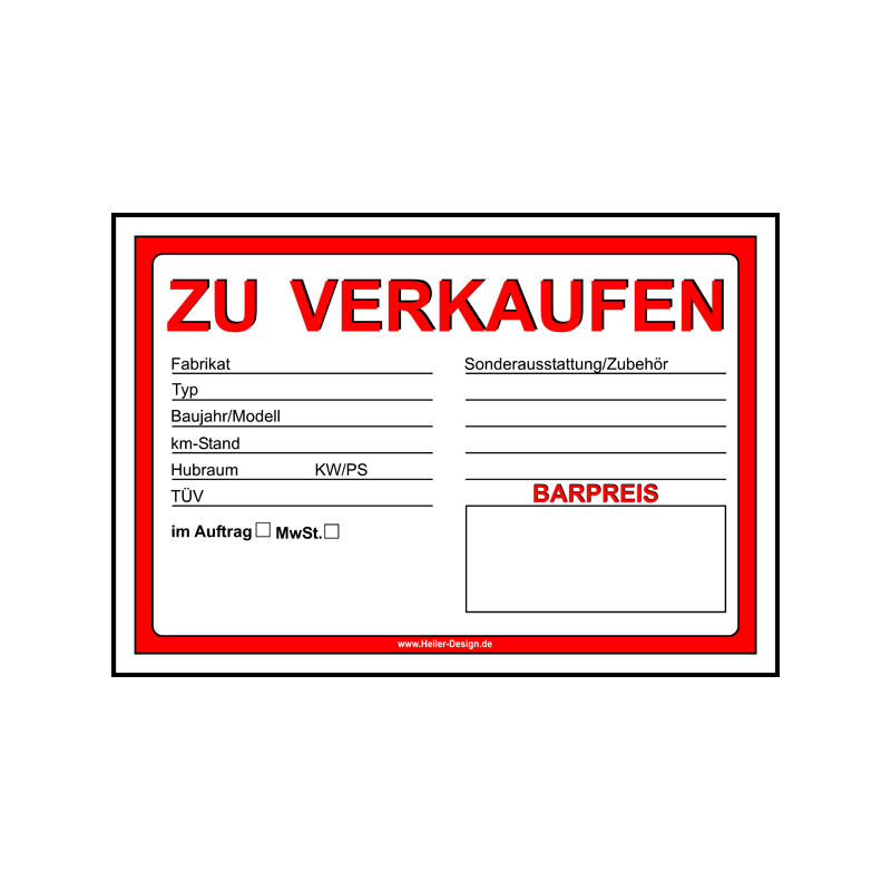 Information sign For sale! Vehicle