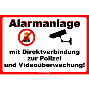Alarmanlage mit Direktverbindung zur Polizei und Videoüberwachung!