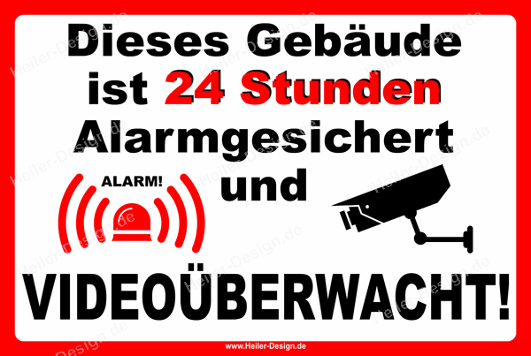 Videoüberwachungsschild Zweisprachig – „Warnung: Dieser Bereich Wird überwacht“, Aluminium, 25,4x17,8 Cm