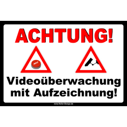 Schilder Verbotsschilder Schild Videoüberwachung - Allerlei Drucksach