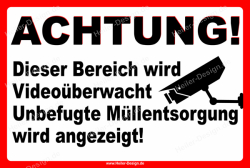 Videoüberwachung Hinweisschild DIN 33450 – Selbstklebend, Blau/weiß, 80x80 Mm