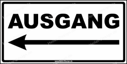 Hinweisschild Ausgang Pfeil nach links 100 mm x 100 mm 2...