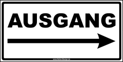 Information sign Exit arrow right 200 mm x 300 mm 2 mm...