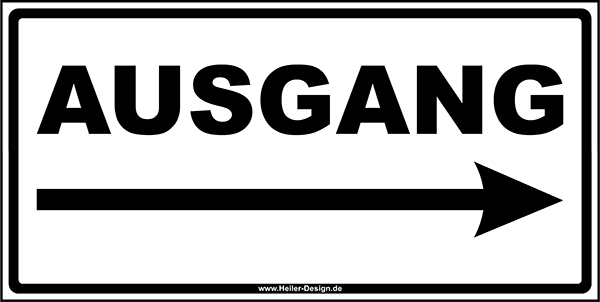 Information sign Exit arrow right 300 mm x 400 mm Stickers Without Corners rounded
